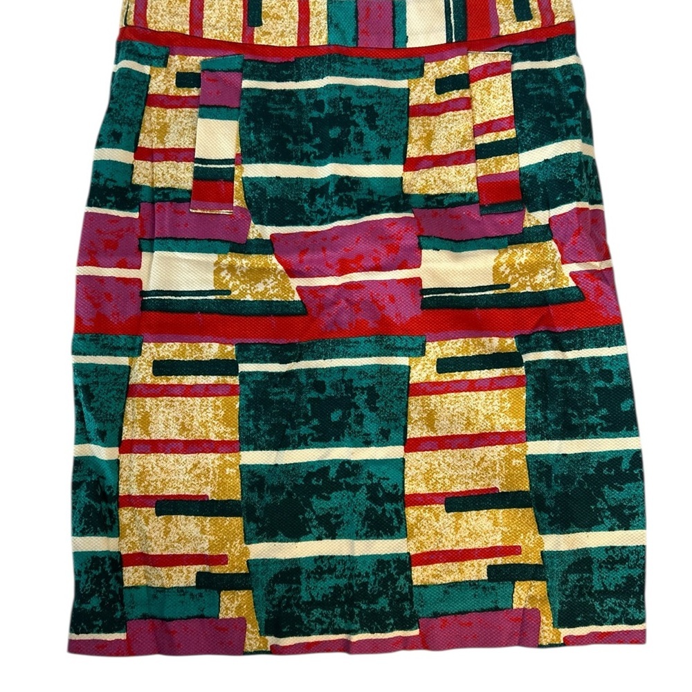 Dolce Vita Pencil Skirt Multicolor Geometric  High Waist Statement Career Retro